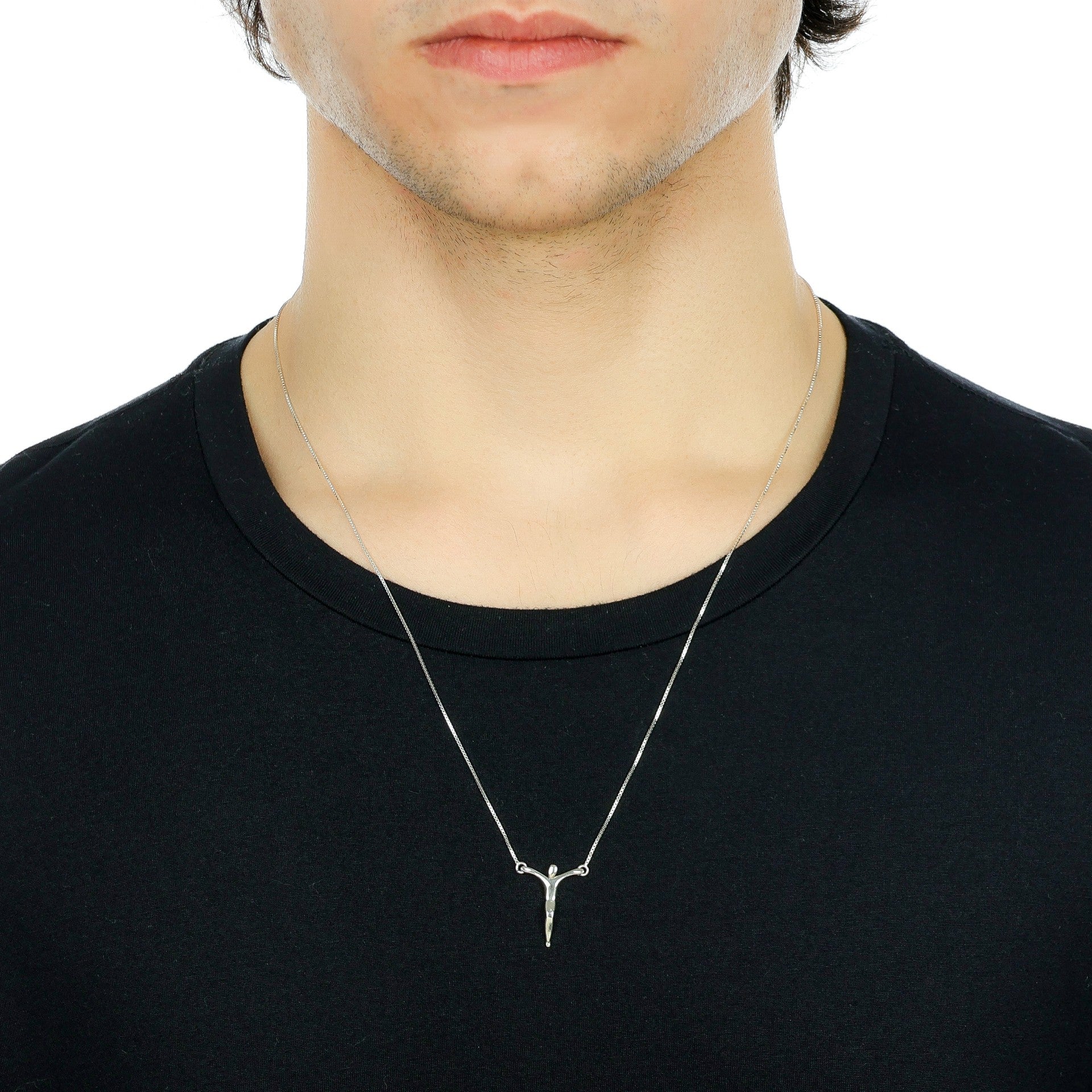 Colar de Prata Cristo Minimalista