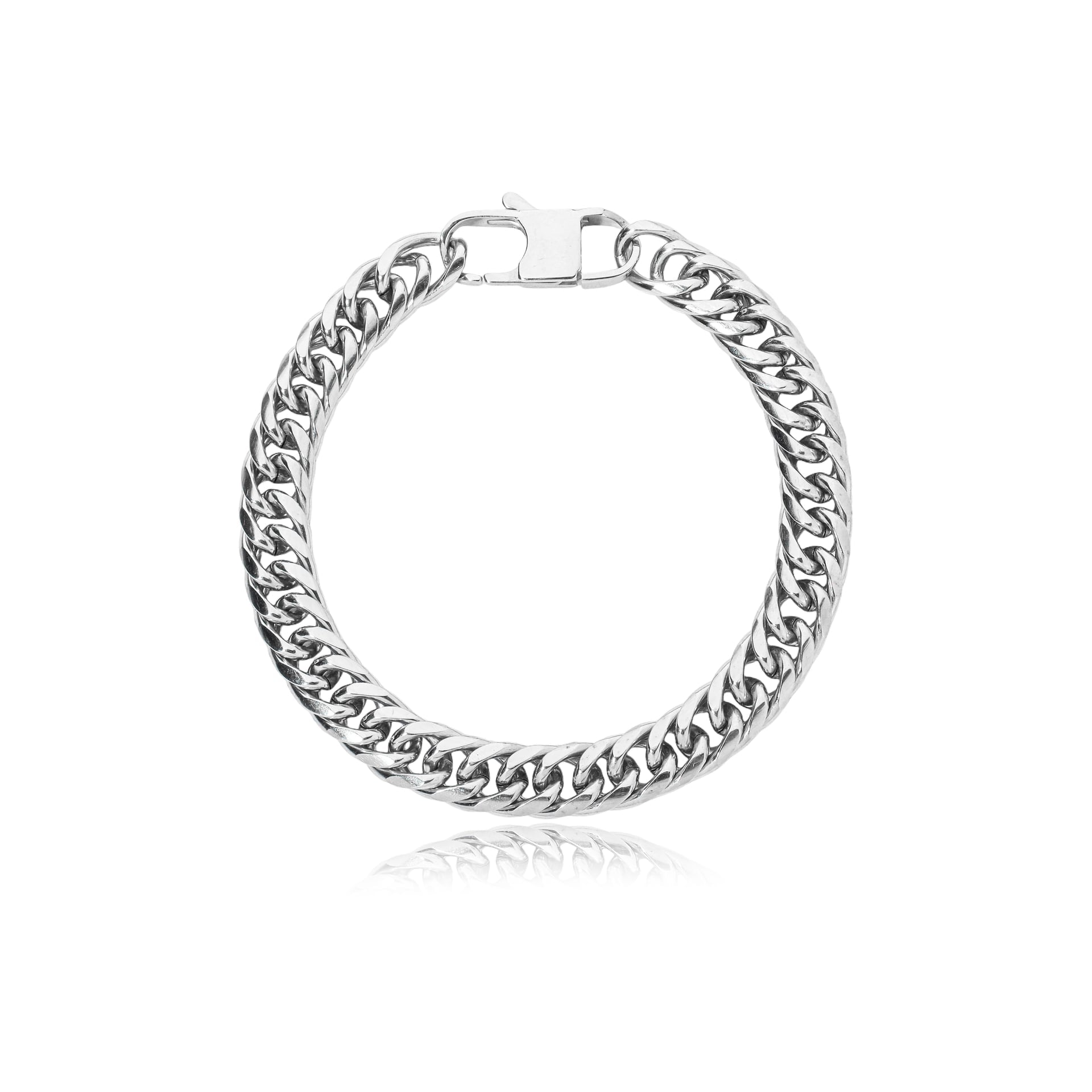 Pulseira Aço Malha Cubana