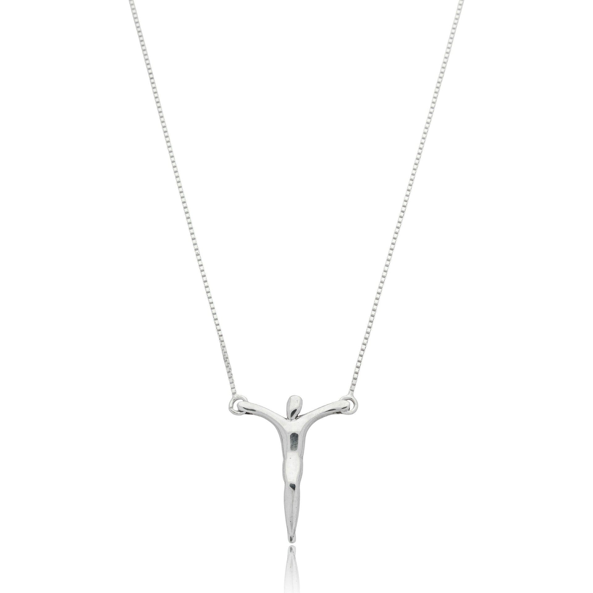 Colar de Prata Cristo Minimalista