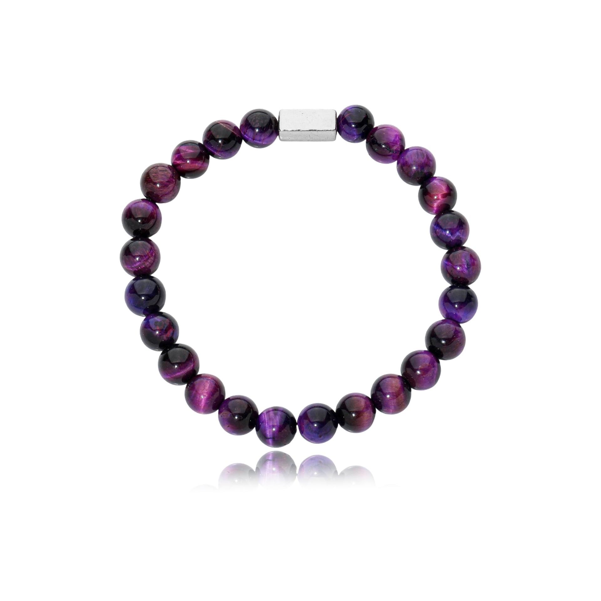 Pulseira Pedras Olho de Tigre Púrpura
