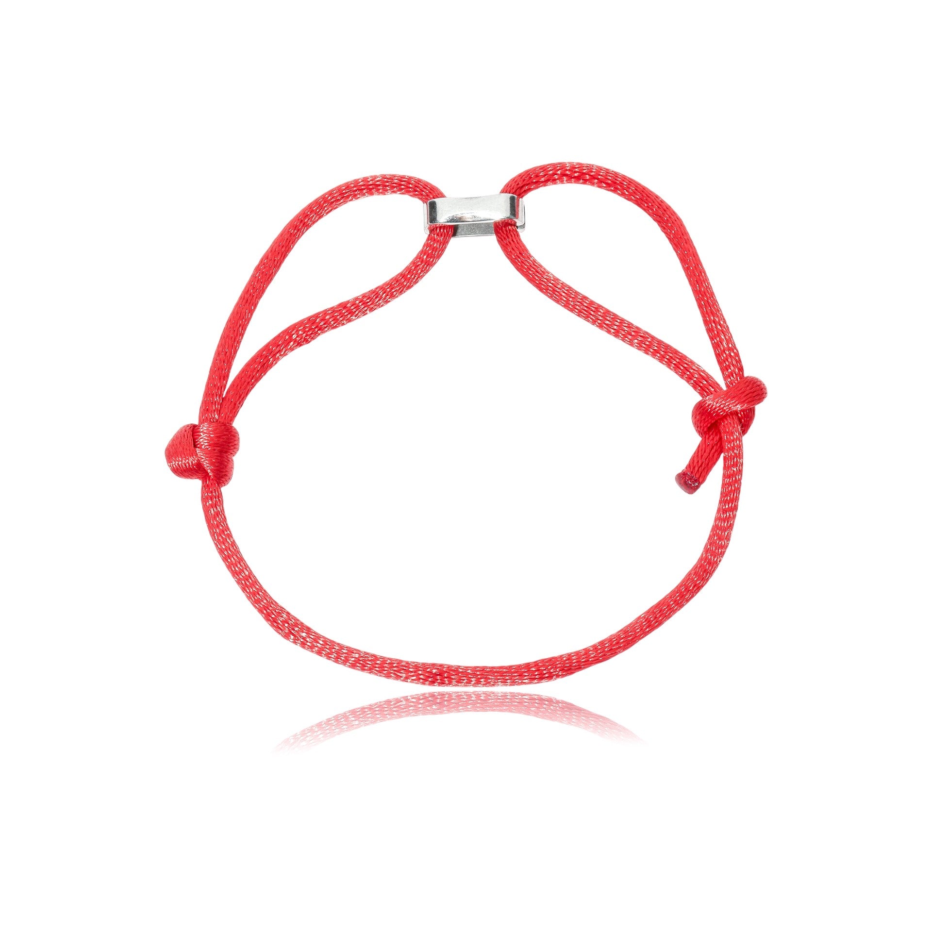 Pulseira Fios de Seda Laranja com Berloque de Aço