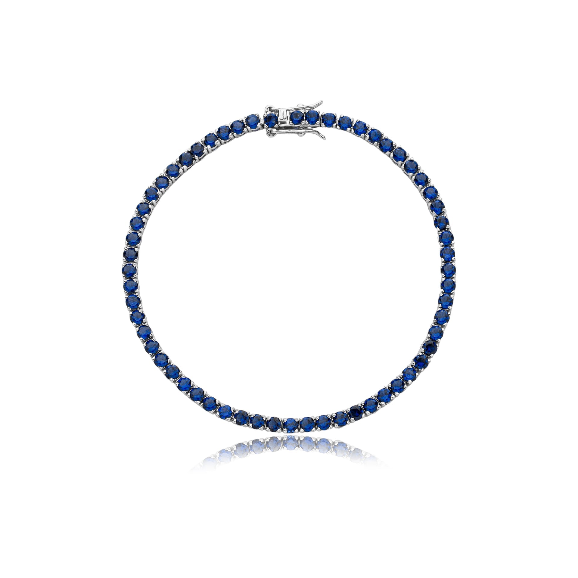 Pulseira Riviera Prata 925 Azul Safira