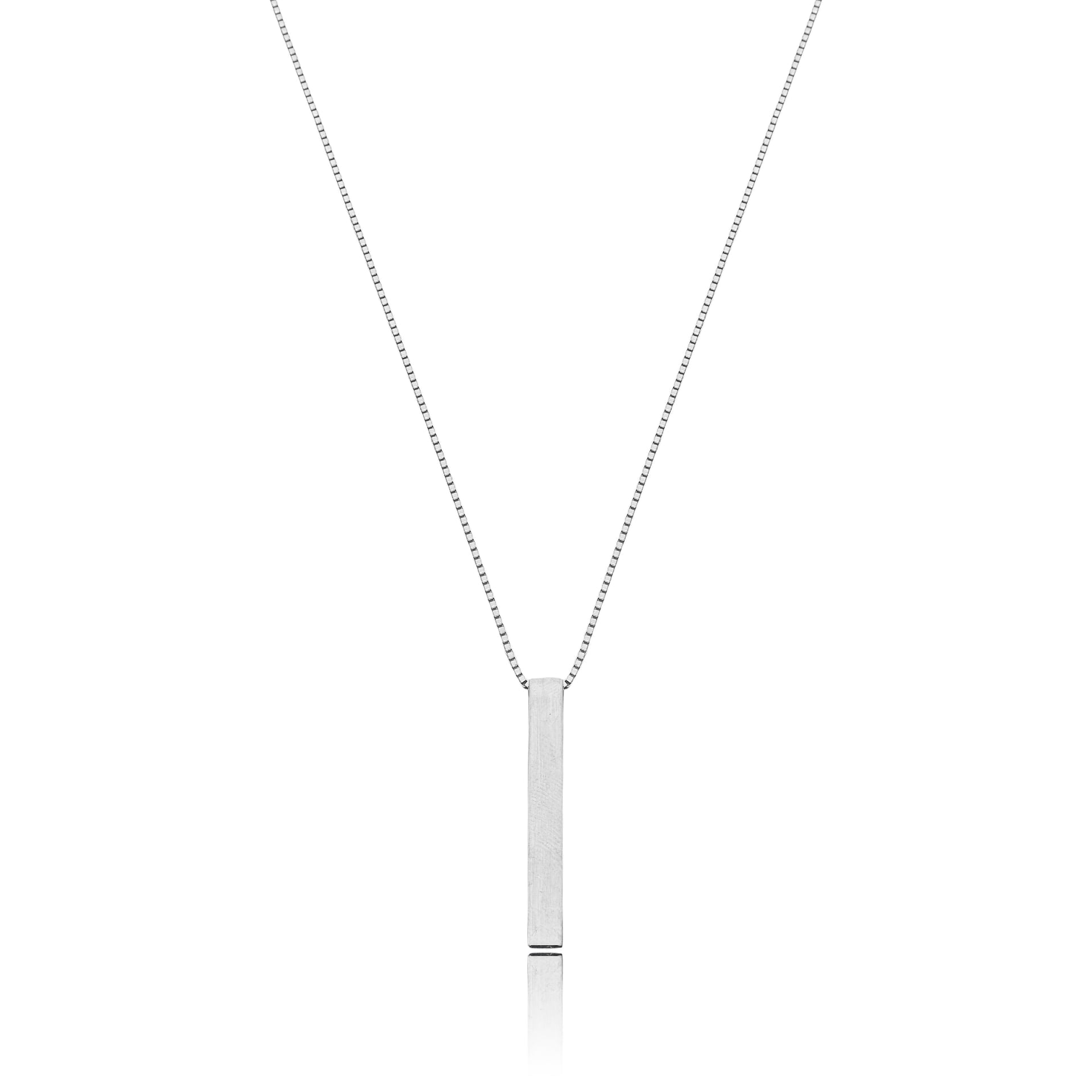 Colar de Aço com Pingente Barra Acetinada