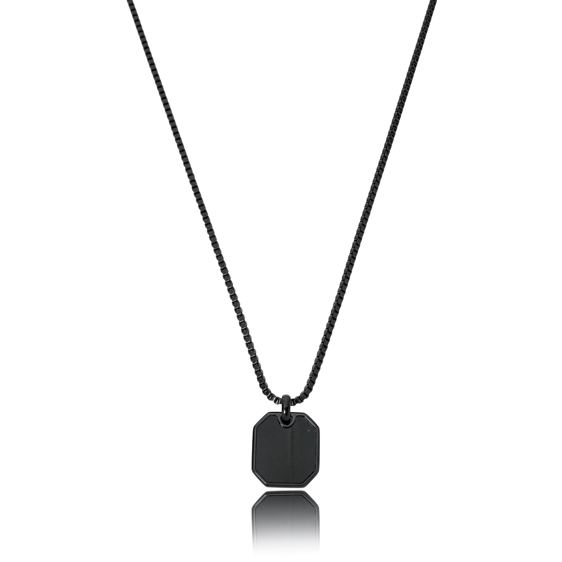 Colar de Aço Octogonal Preto