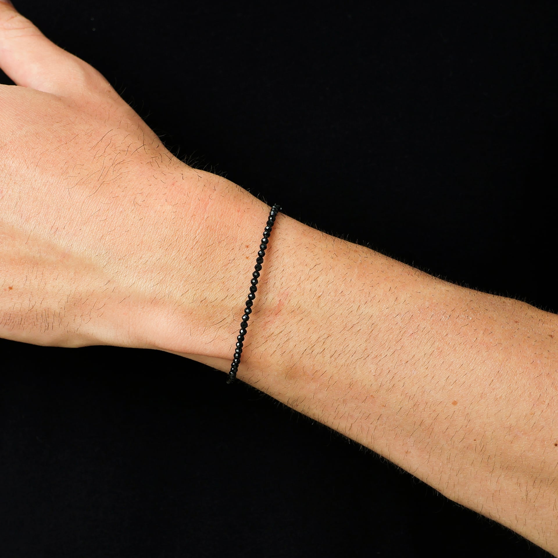 Pulseira Pedras Finas Ônix e Prata 925