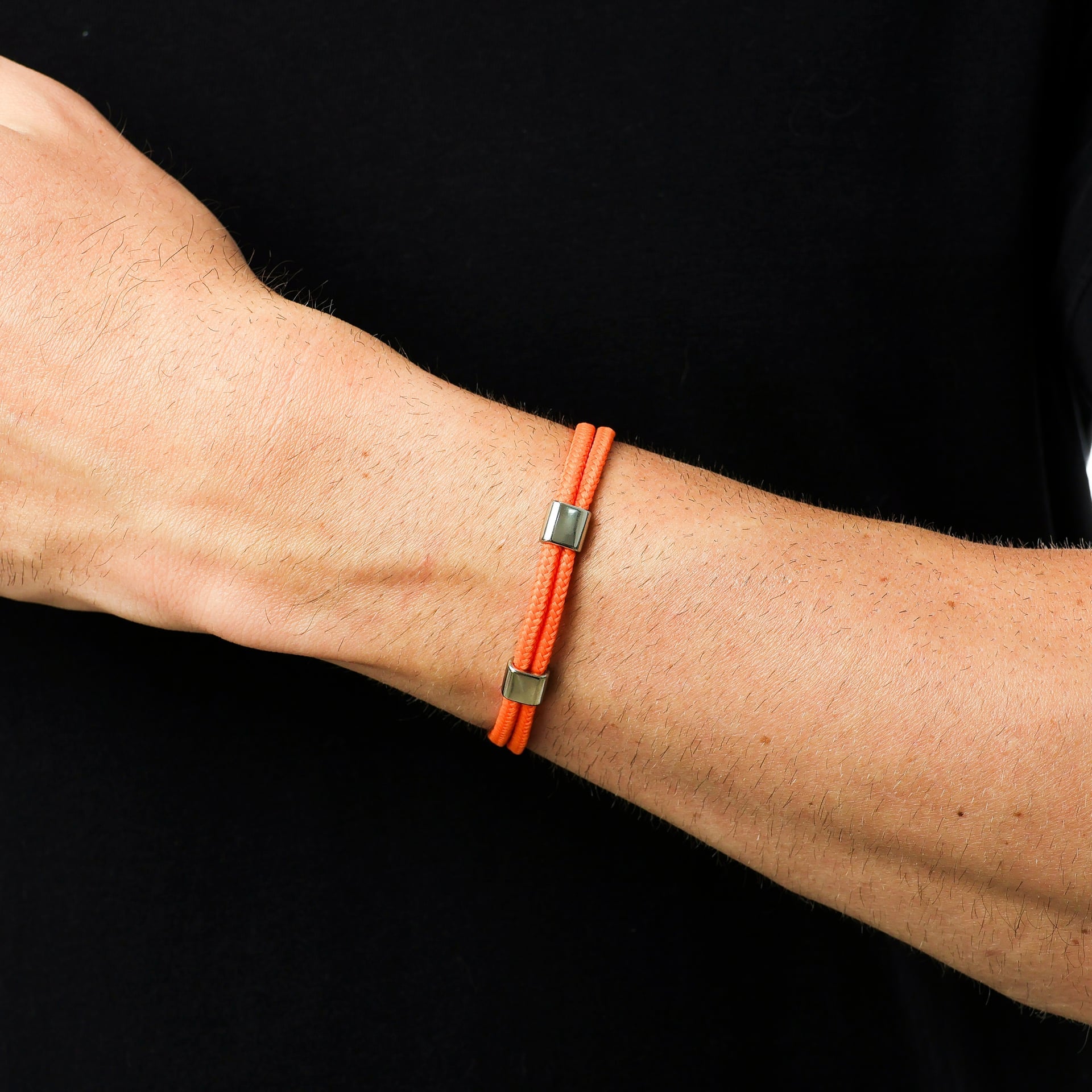 Pulseira Corda Náutica Laranja com Tiras Duplas