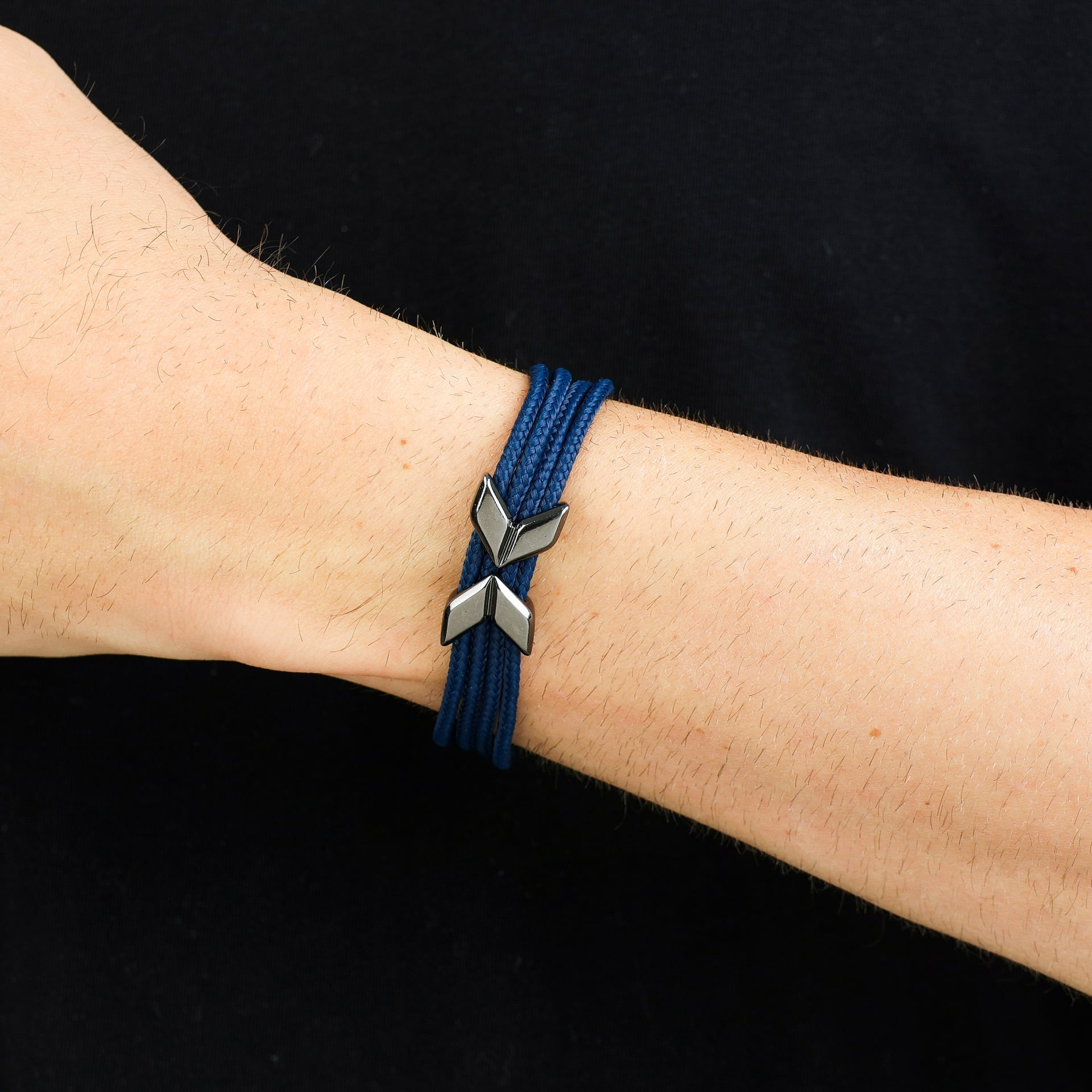 Pulseira Corda Náutica Azul com Detalhe X