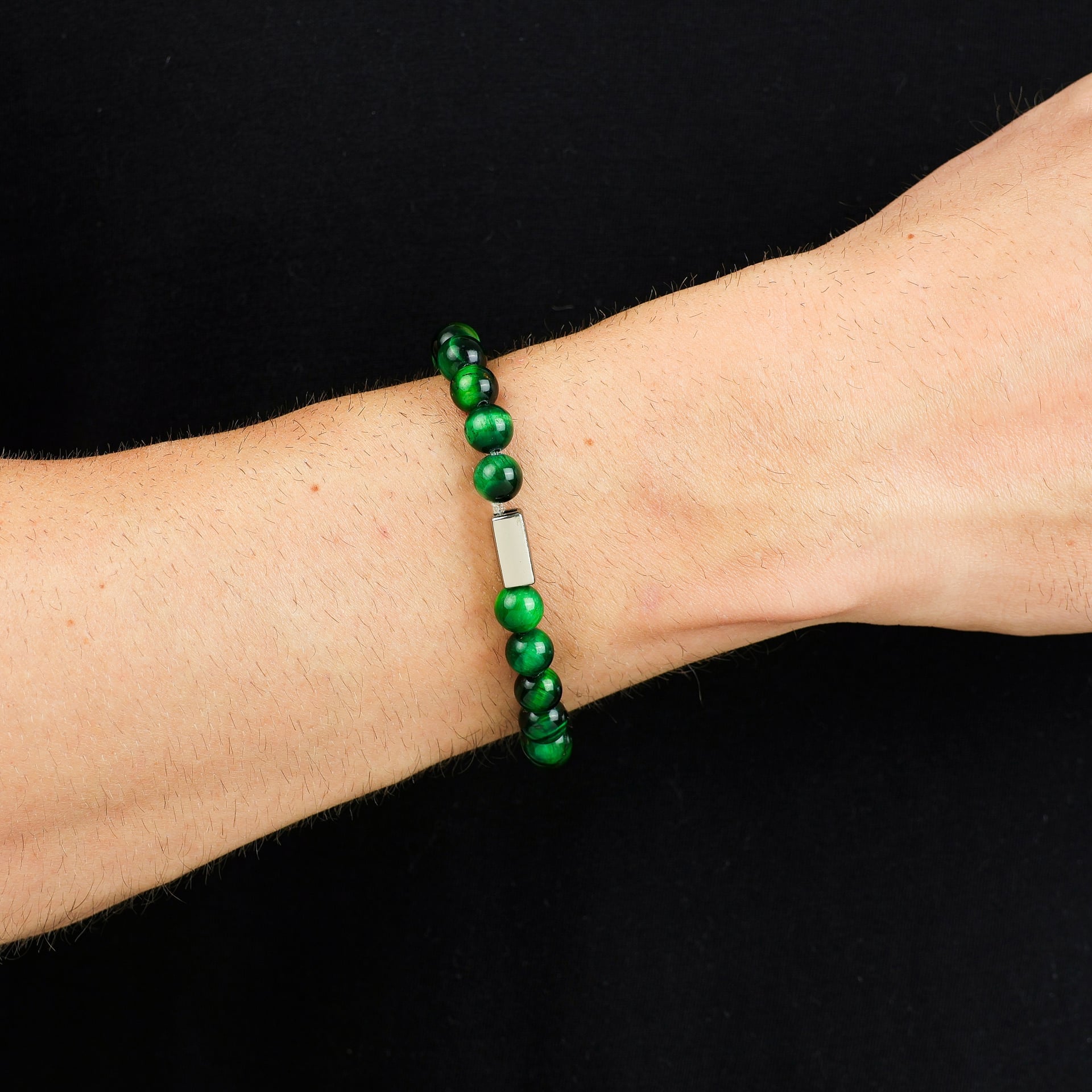 Pulseira Pedras Olho de Tigre Verde