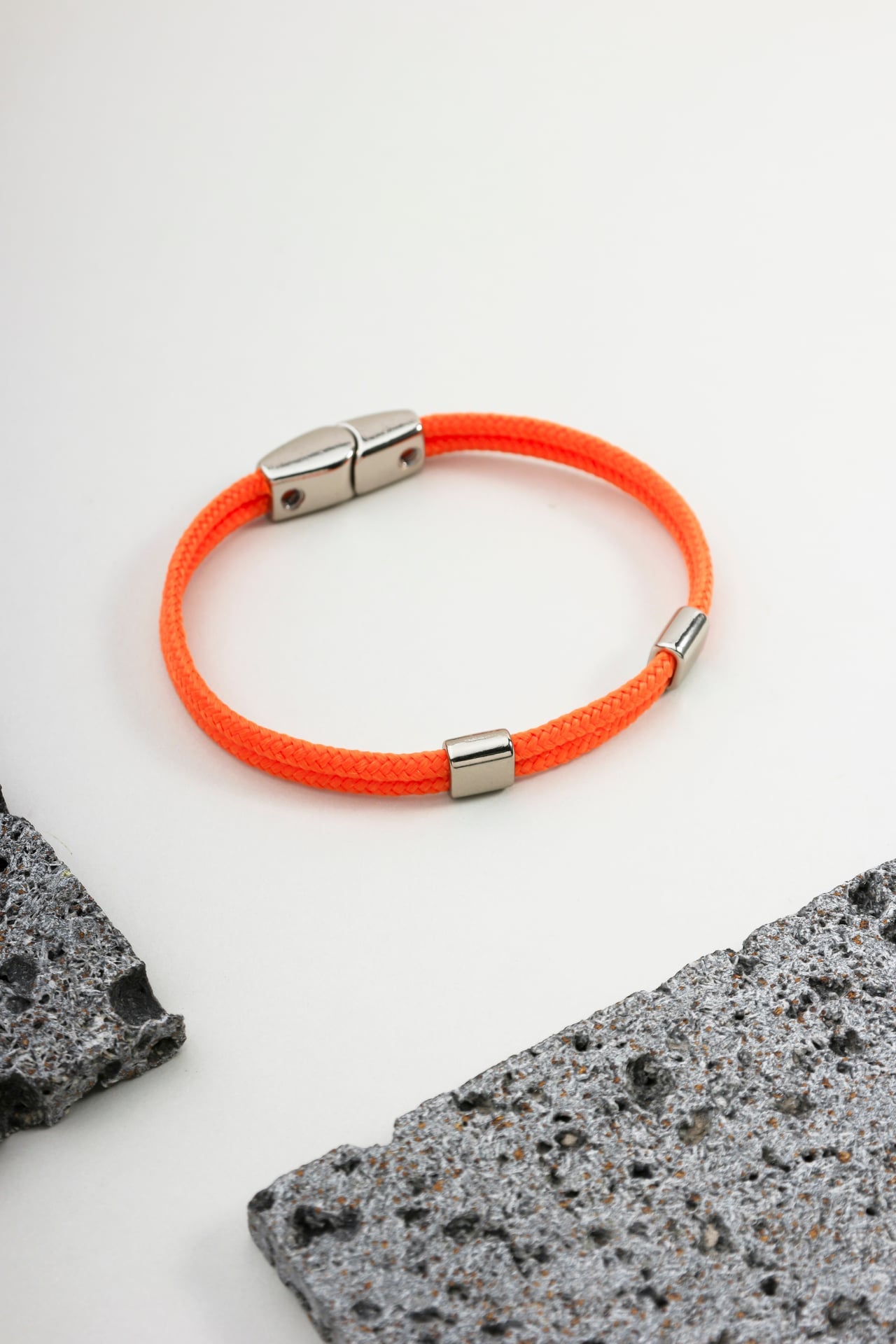 Pulseira Corda Náutica Laranja com Tiras Duplas