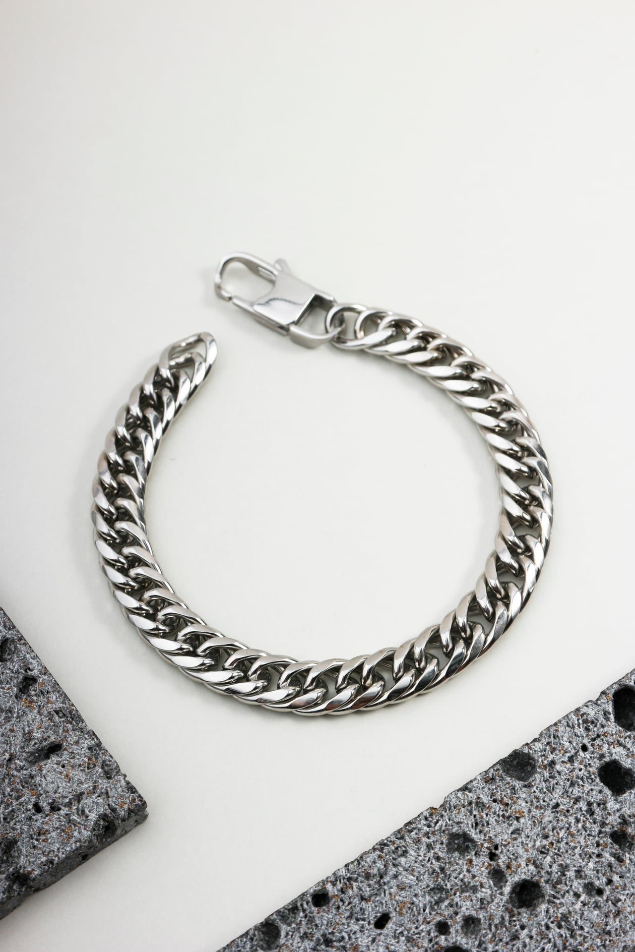 Pulseira Aço Malha Cubana