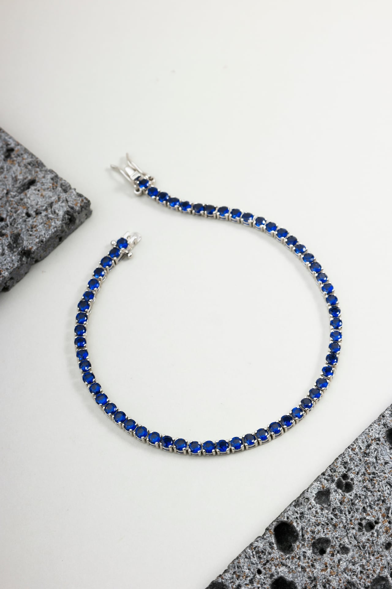 Pulseira Riviera Prata 925 Azul Safira
