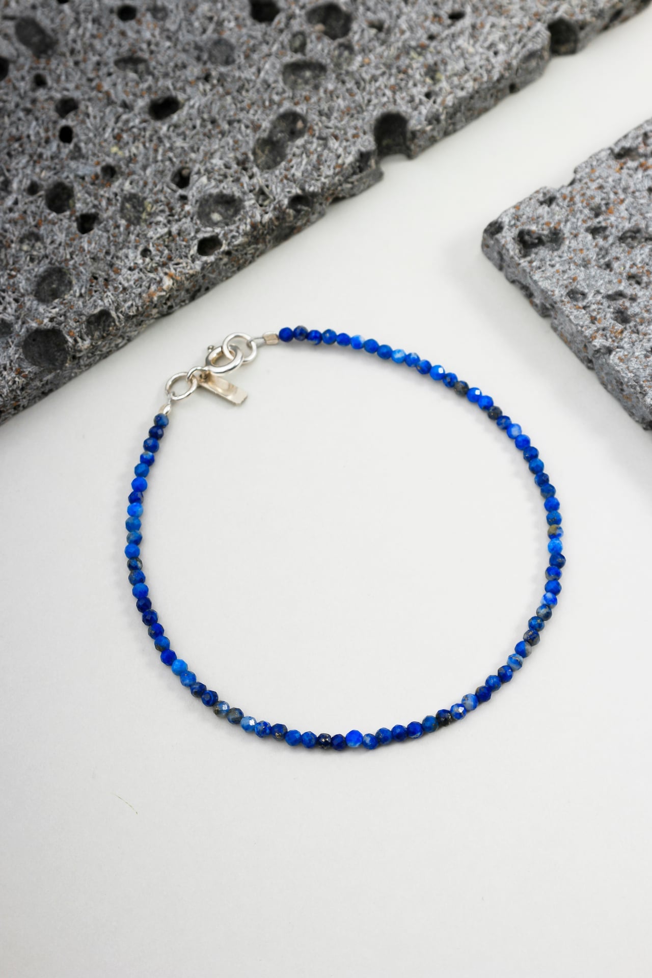 Pulseira Pedras Finas Lápis-lazúli e Prata 925