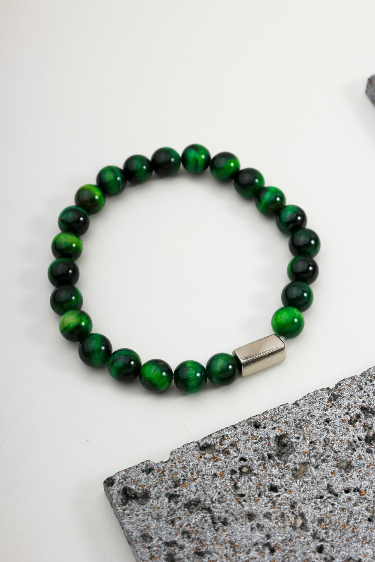Pulseira Pedras Olho de Tigre Verde
