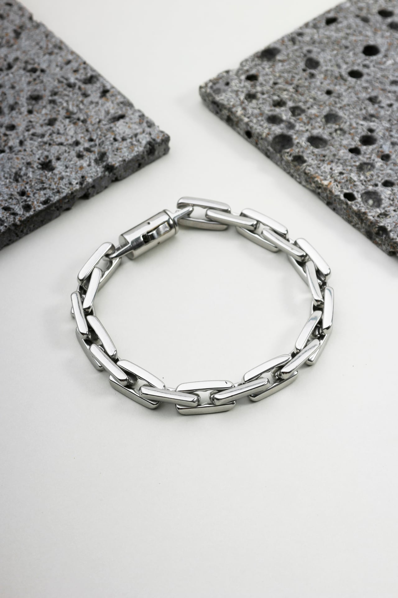 Pulseira Aço Elos Retangulares